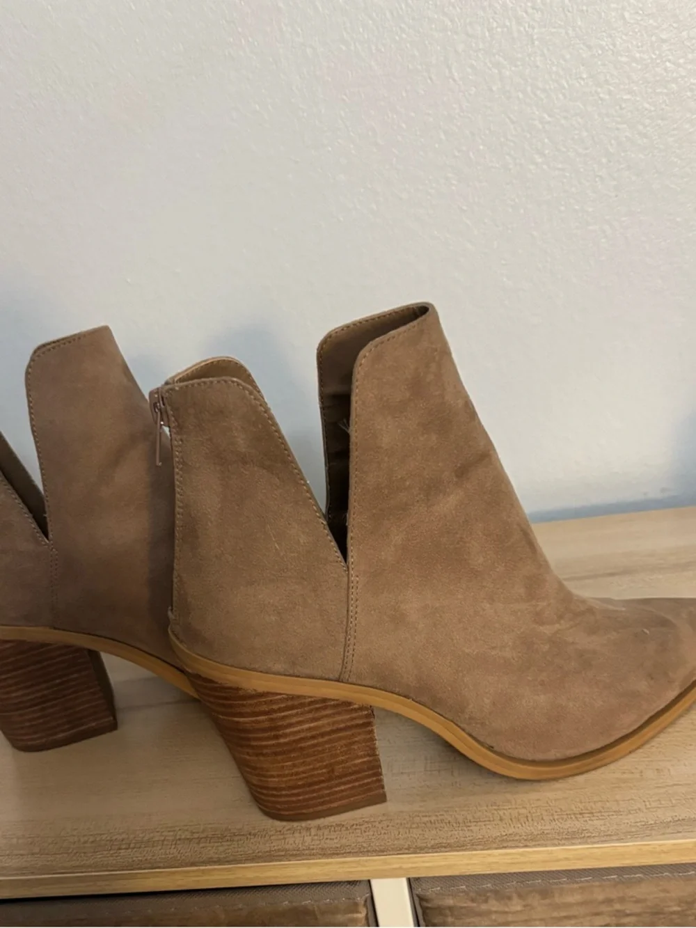 Abound Taupe Suede Pointed Toe Ankle Booties - Picture 3 of 7